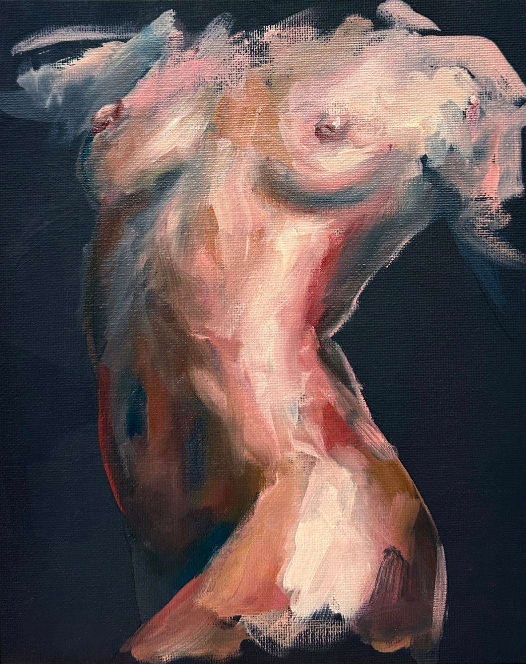 "Journey Through the Obsidian Veil" - Original Oil Painting