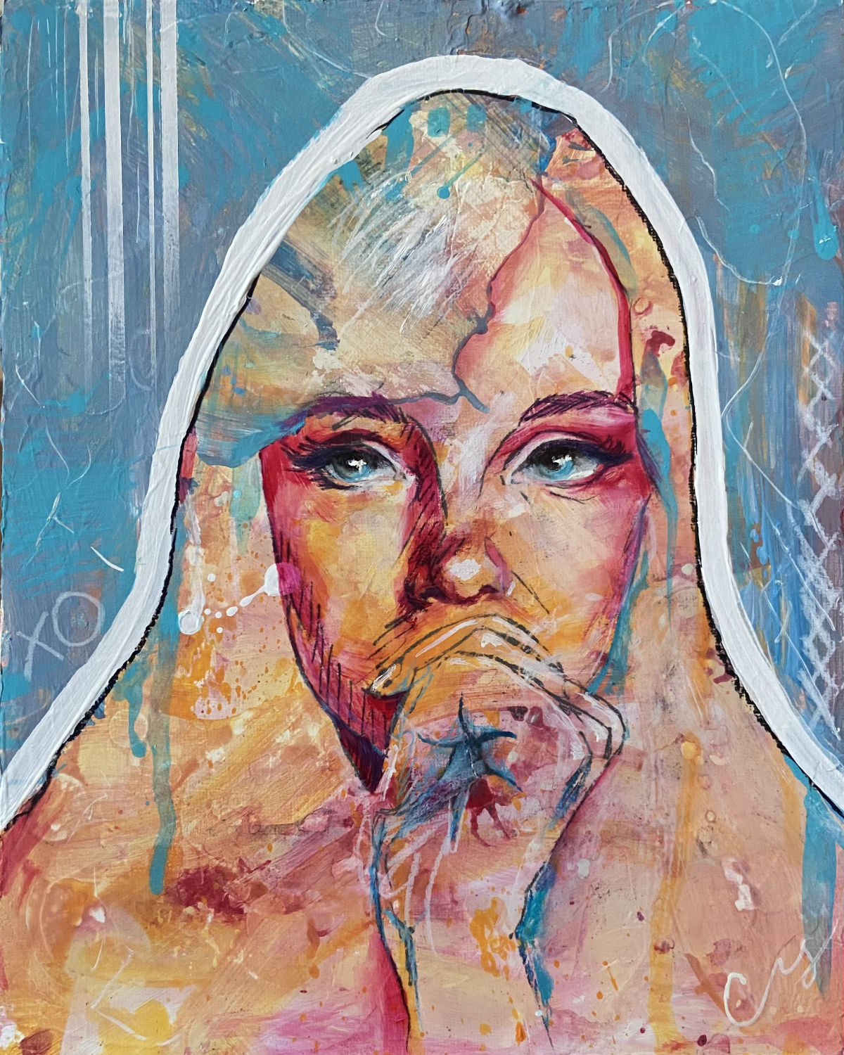 "Coral" - Original Mixed Media Painting