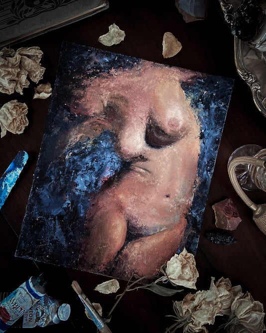 "Muse of Tragedy, Melpomene" - Original Oil Painting