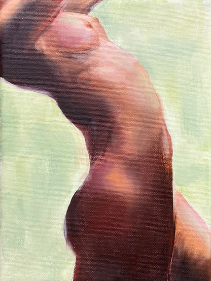 "Petite Nude, Sage" - Original Oil Painting