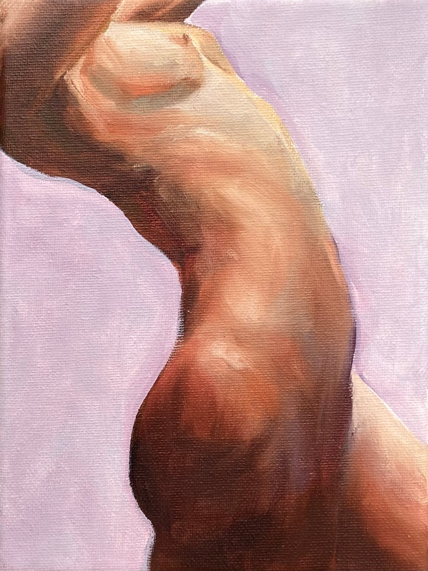 "Petite Nude, Lavender" - Original Oil Painting