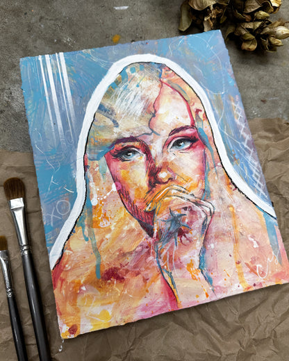 "Coral" - Original Mixed Media Painting