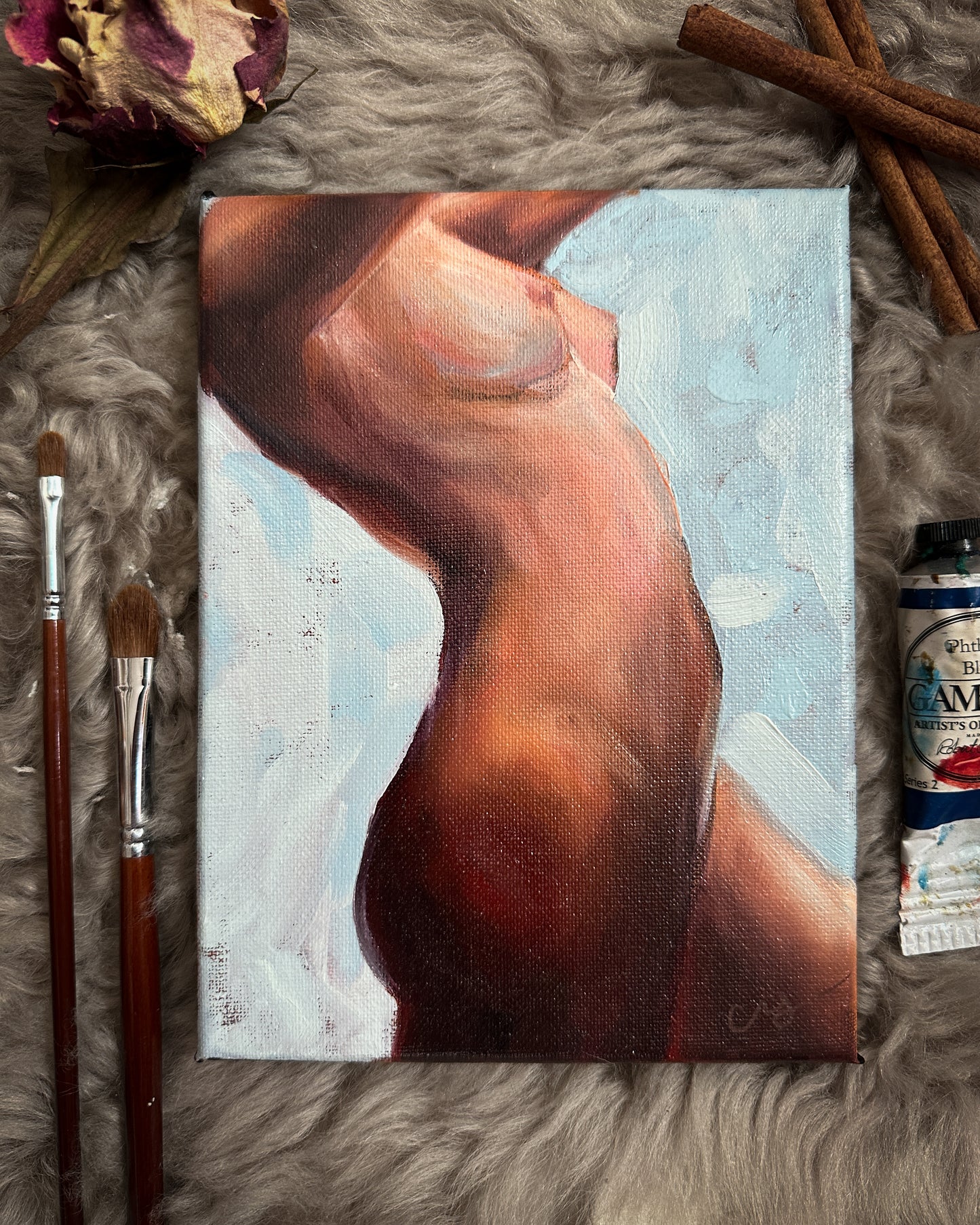 "Petite Nude, Celeste" - Original Oil Painting