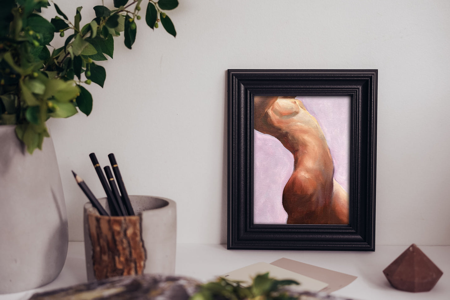 "Petite Nude, Lavender" - Original Oil Painting