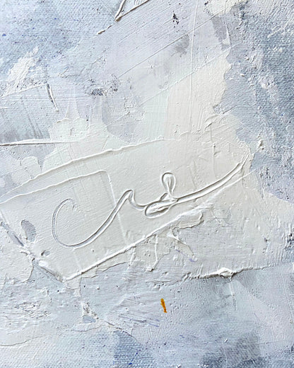 detail of original oil painting and mixed media by cassidy austin studios. orange pop-art textured nude woman in power stance. Titled: I Am Power