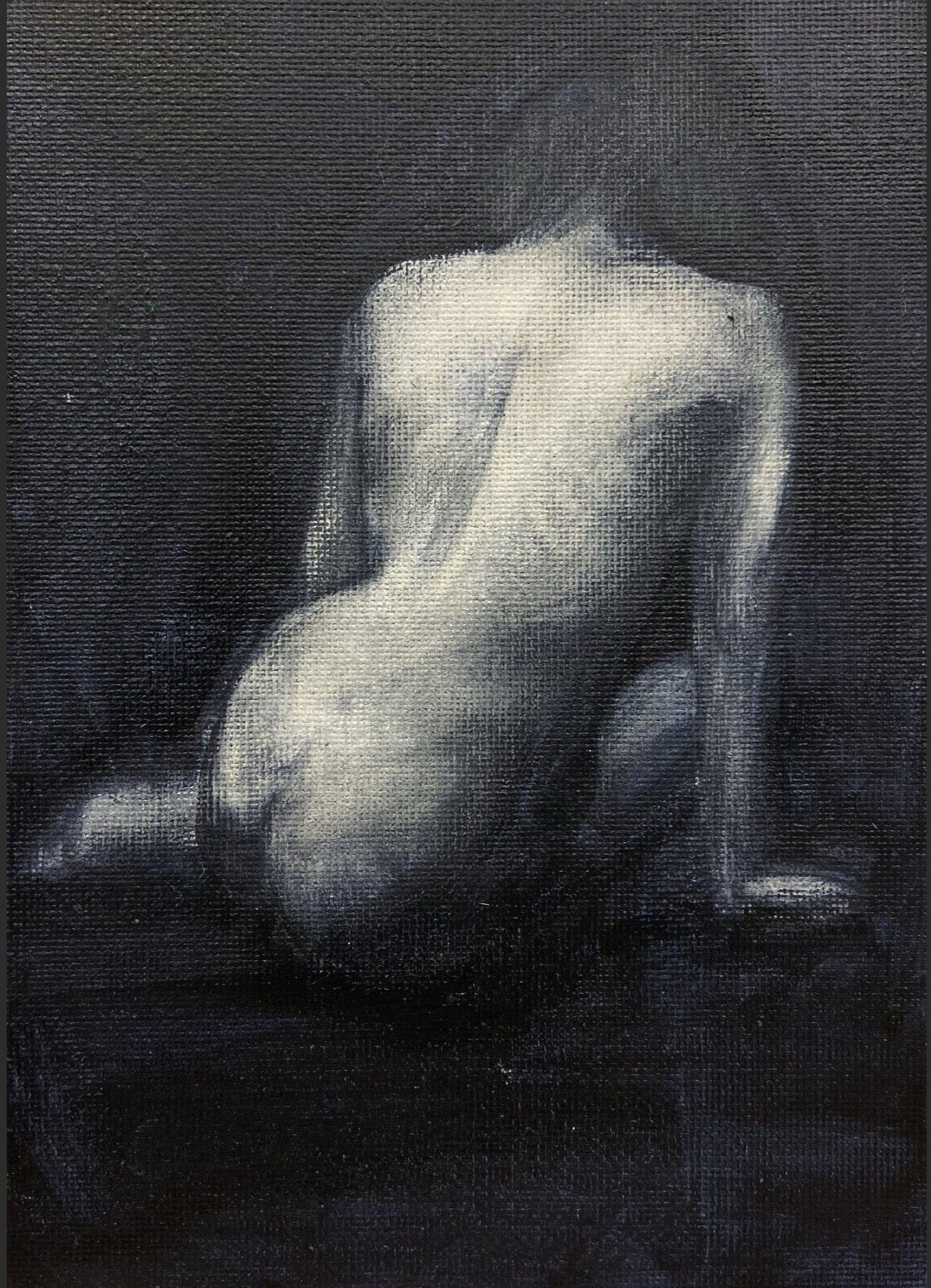 Study in Black 2 - Original-Figurative Fine Art-Fine Art Nude-Oil Painting-Original Art-Original Oil Painting-Fine Art Print-Giclee Print-Canvas Print-Paper Print- Canvas Art Print- Paper Art Print-Painting-Print-Cassidy Austin -Austin Studios