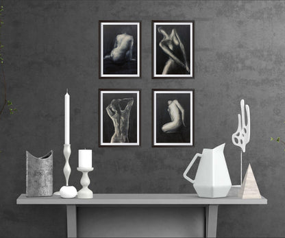 Study in Black 4 - Original-Figurative Fine Art-Fine Art Nude-Oil Painting-Original Art-Original Oil Painting-Fine Art Print-Giclee Print-Canvas Print-Paper Print- Canvas Art Print- Paper Art Print-Painting-Print-Cassidy Austin -Austin Studios