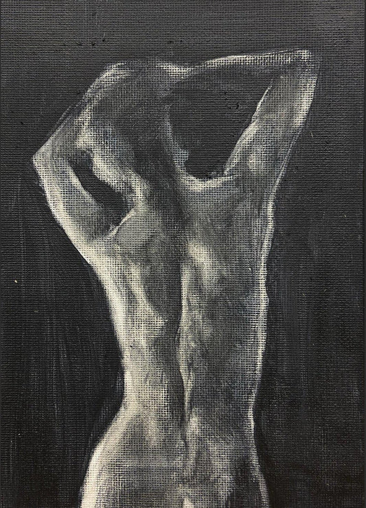 Study in Black 4 - Original-Figurative Fine Art-Fine Art Nude-Oil Painting-Original Art-Original Oil Painting-Fine Art Print-Giclee Print-Canvas Print-Paper Print- Canvas Art Print- Paper Art Print-Painting-Print-Cassidy Austin -Austin Studios