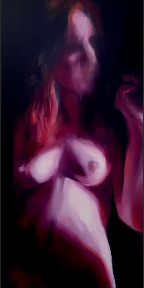 Through the Looking Glass - Original-Figurative Fine Art-Fine Art Nude-Oil Painting-Original Art-Original Oil Painting-Fine Art Print-Giclee Print-Canvas Print-Paper Print- Canvas Art Print- Paper Art Print-Painting-Print-Cassidy Austin -Austin Studios